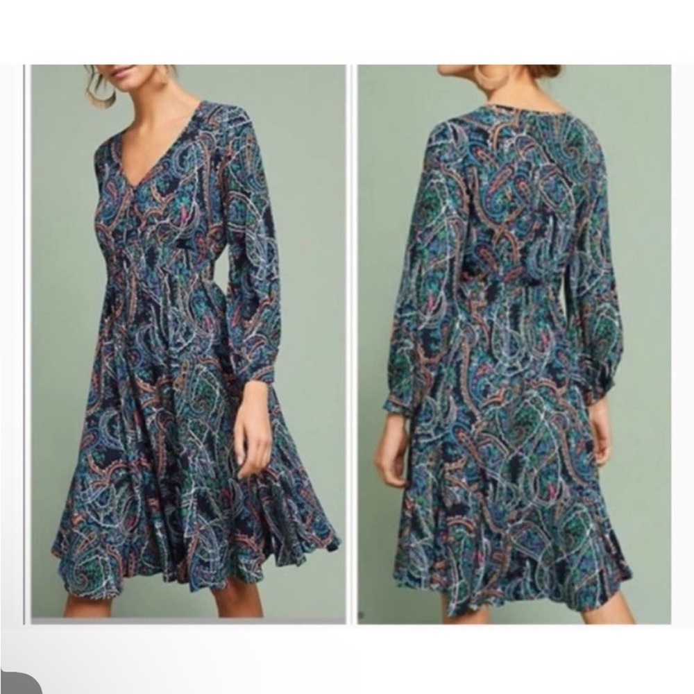 Empire waist dress, Maeve for Anthropologie, paisley pattern